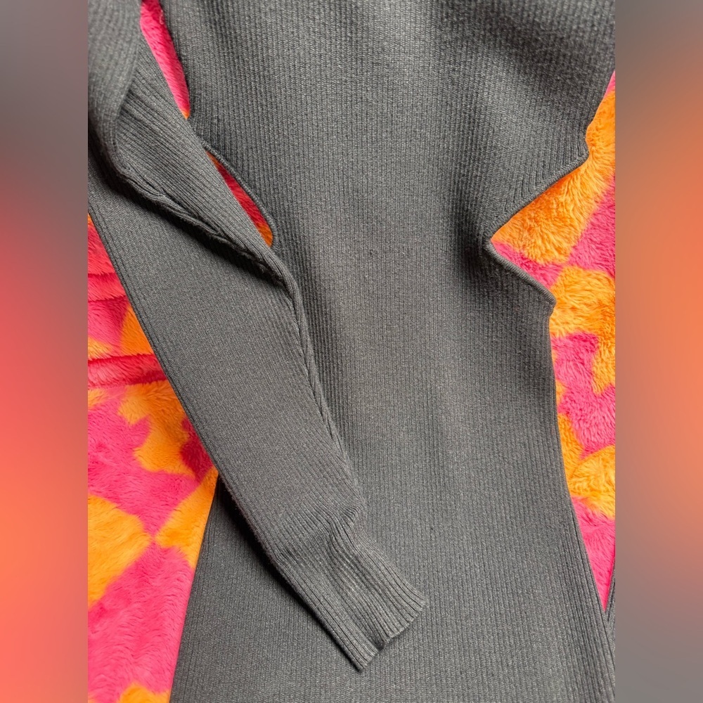Zara Black Turtleneck Sweater Dress With Side Cutout - Picture 4 of 7